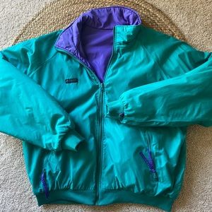 Vintage Columbia winter jacket (reversible) Teal/Purple Size M